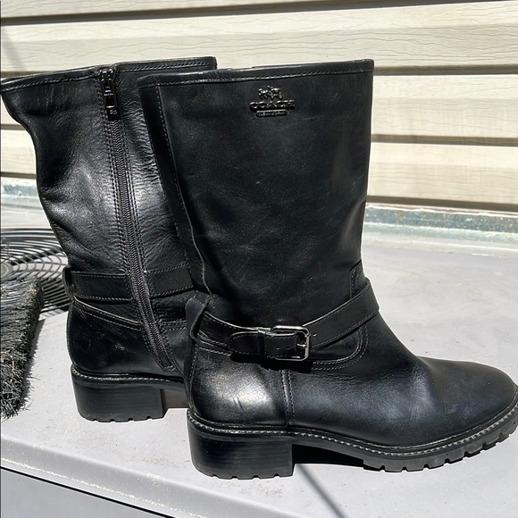Coach Women's Black Leather Boots - Picture 1 of 1